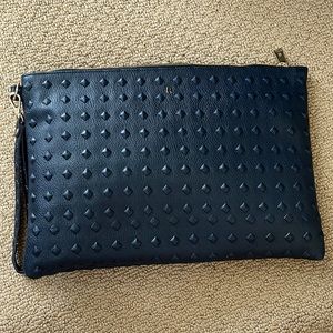 New leather clutch with embossed